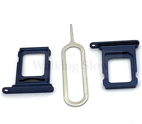 Miniatura 1 de Walking Slow Paquete de 2 bandejas de repuesto Dual Nano SIM para iPhone 12 (6.1 pulgadas) con anillo impermeable y pin SIM (azul)