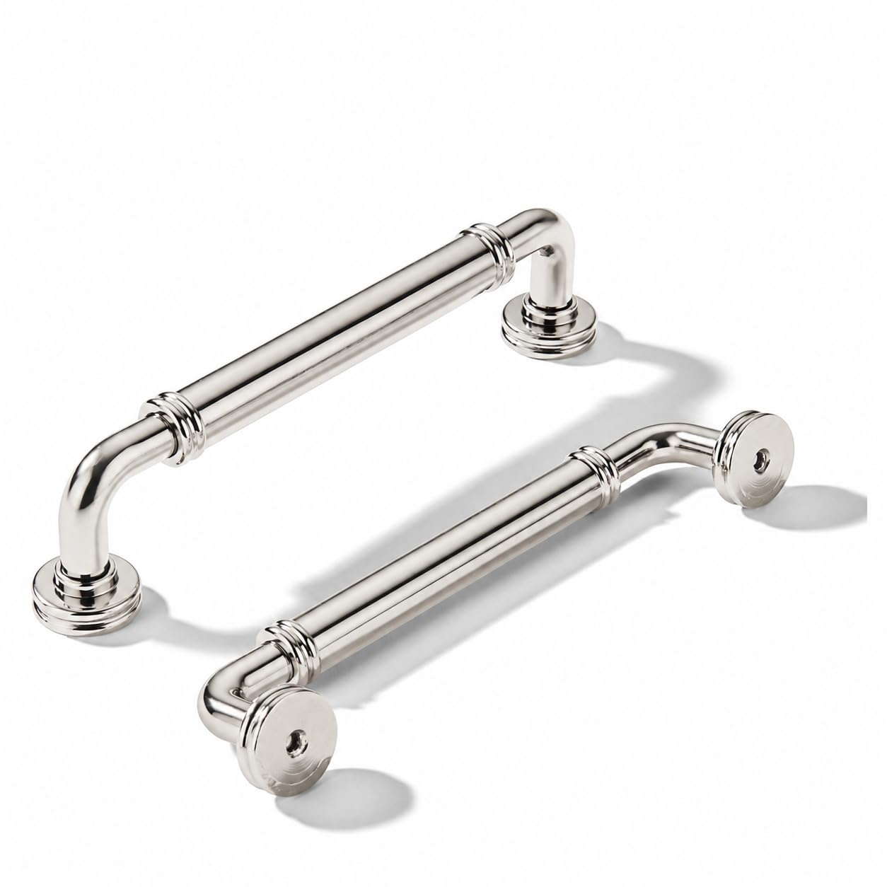 KHTUMEWARE-80447 Polished Nickel Cabinet Pulls CTC 5 in (128 mm) 5-Pack
