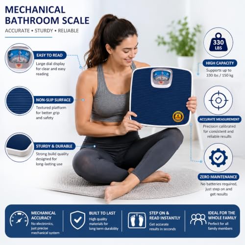 Image of MCP Healthcare Mechanical Personal Weight Machine for body weight measures upto 130kg Analog Precision Bathroom weighing scale,fitness, Accuracy 100g