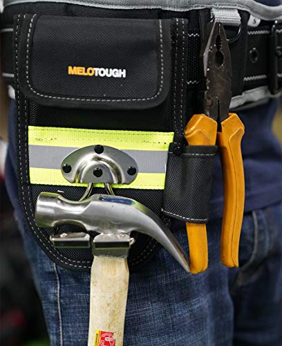 Image of MELOTOUGH Tool Belt Holder Tool Belt Hook Drill Bit Tote Hammer Holder | Multi-Function Tool Belt Hook, Tape Measure Clip, Drill Bit Tote, Hammer Loop, Fits Cordless Drills & Power Tools