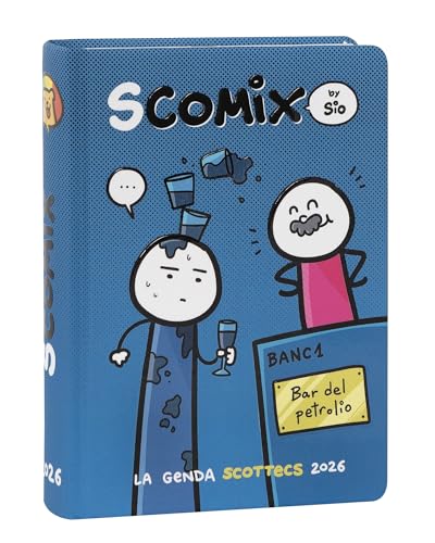 Comix Scottecs by Sio - Agenda Scolastica 16 Mesi 2025-2026, Diario Scuola per Bambini e Ragazzi con Copertina Rigida, Ideale per Scuola Elementare e Media, 12x16.5 cm, Petrolio