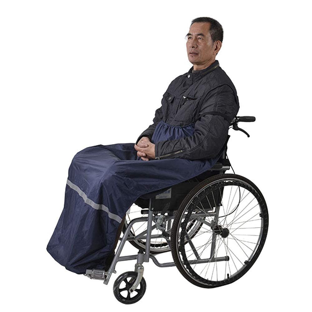 Manta para Silla de Ruedas Manta para Silla de Ruedas para Adultos, Capa de protección Impermeable para Invierno, Funda de poliéster para Personas Mayores, tamaño Universal (Azul)