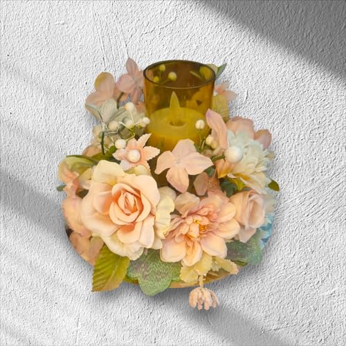Image of LED Artificial Flower Centerpiece for Home Decor, 8 inch Table Decoration for Living & Dining Room, Pooja Room, Wedding & Party Decor, Housewarming & Birthday Gift, DIY Return Gift