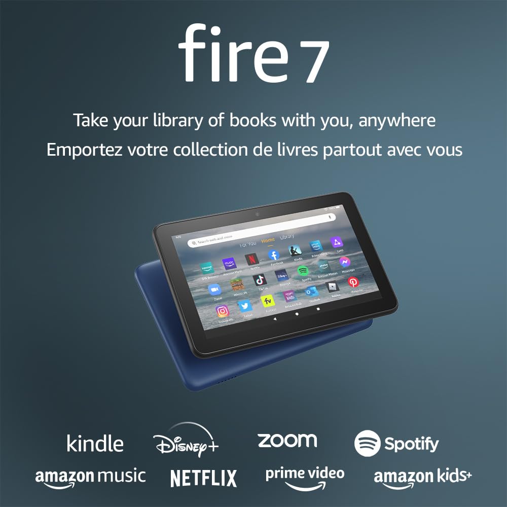 Amazon Fire 7 tablet (newest model), 7” display, read and watch, under $80 with 10-hour battery life, 16 GB, Black
