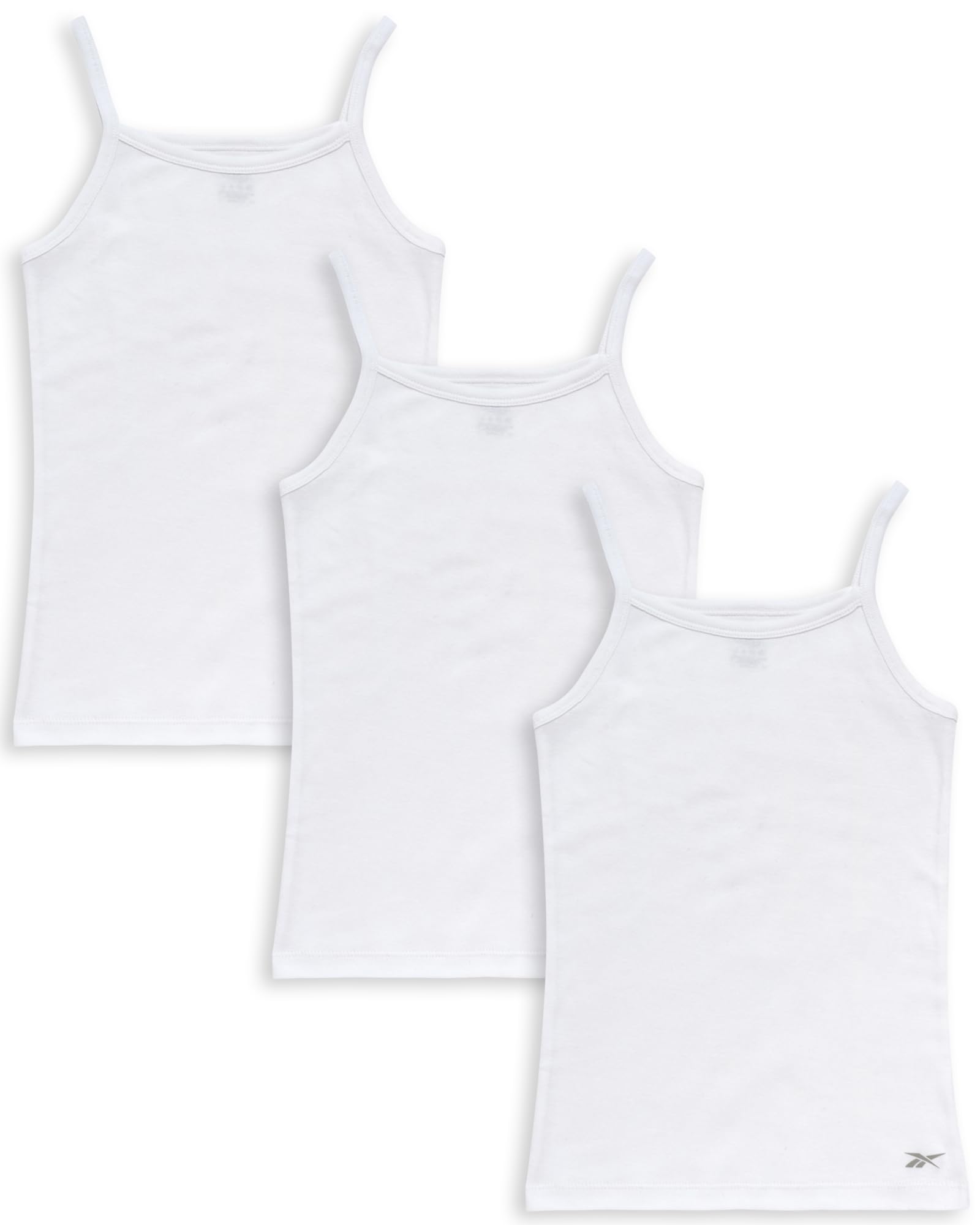 ReebokGirls' Camisole Undershirt - 3/6 Pack Super Soft Cotton Tank Tops Cami Undershirt - Breathable Girls Tank Tops (2T-16)