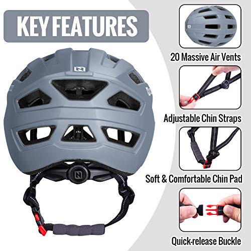 Nhh Adult Bike Helmet - Cpsc-Compliant Bicycle Cycling Helmet Lightweight Breathable And Adjustable Helmet For Men And Women Commuters And Road Cycling (Matte Gray, L/Xl) #TOP5