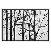 Framed Canvas Wall Art Black and White Trees Canvas Prints Home Artwork Decoration for Living Room,Bedroom - 16x24 inches