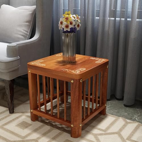 Image of Wooden Stool Table Solid Wood Best Used as Bedside Corner Footrest Foot Step Stool Tea Coffee Plants for Living Room Outdoor Furniture Pre-Assembled