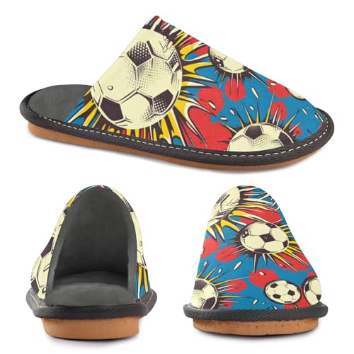 Slippers for Women Soccer Balls Bursting with Energy Soft Fuzzy Women's Slippers Indoor and Outdoor Shoes2