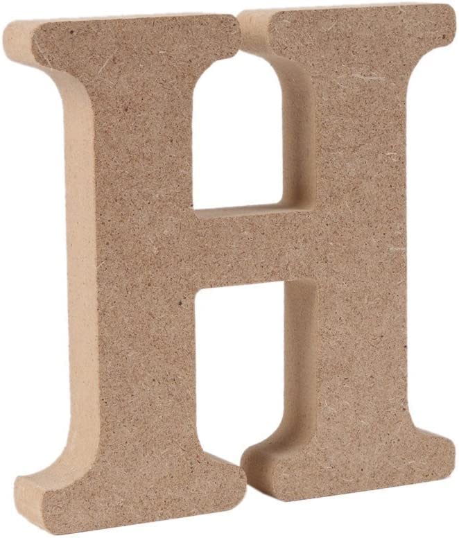 Wooden MDF Letter H - Size 8cm Tall - Free Standing Wooden Letters for Arts & Crafts Personalized Name Decor