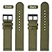 TStrap Nylon Watch Strap 20mm - Quick Release Watch Band Soft Green - Canvas Military Wtach Bands for Men Ladies – for Smart watch Bracelet Replacement with Black Clasp - 18mm, 20mm, 22mm 24mm