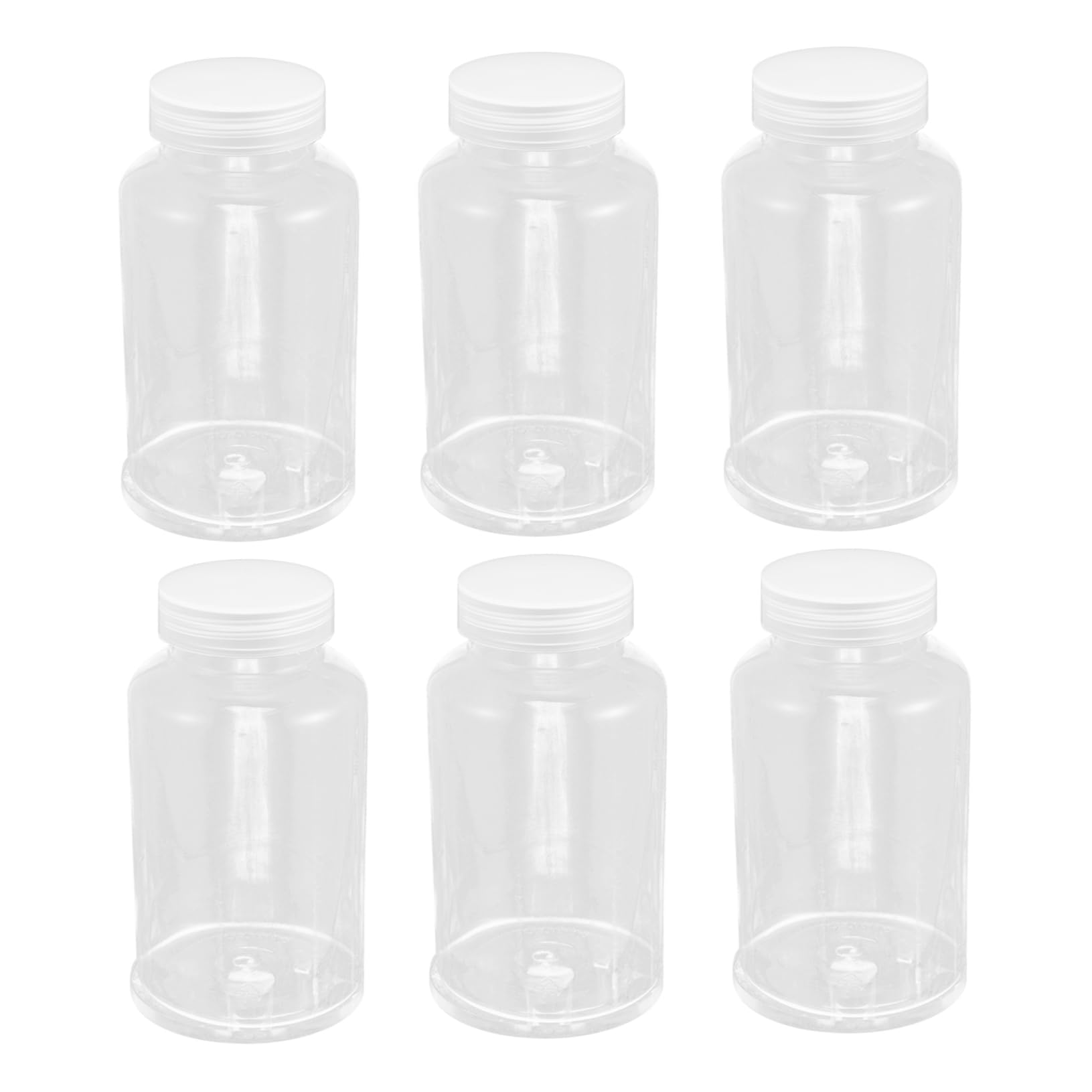Healifty 6pcs Plastic Dispensing Bottles Bottles Pump Lids 500ml Storage for Dry Items