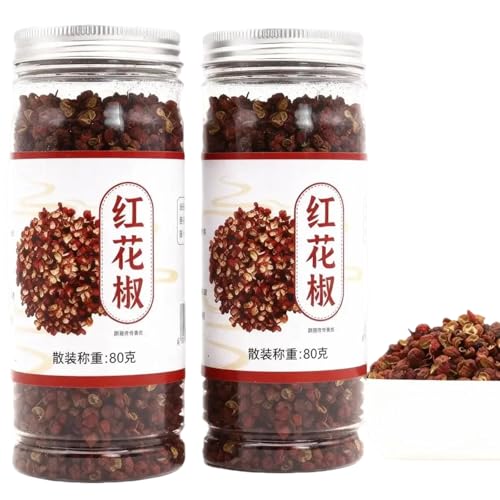 Pimienta de Sichuan, 160 G (5,6 Onzas), Auténtica Pimienta Roja de Sichuan, Sin Semillas, Sabor Intenso, Esencial para Preparar Tofu Mapo, Pollo Kung Pao y Cocina Asiática.