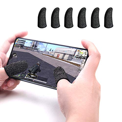 6 PCS Mobile Game Controller Finger Sleeve, Breathable Cold-Proof and Sensitive Shooting Joystick Finger Cots