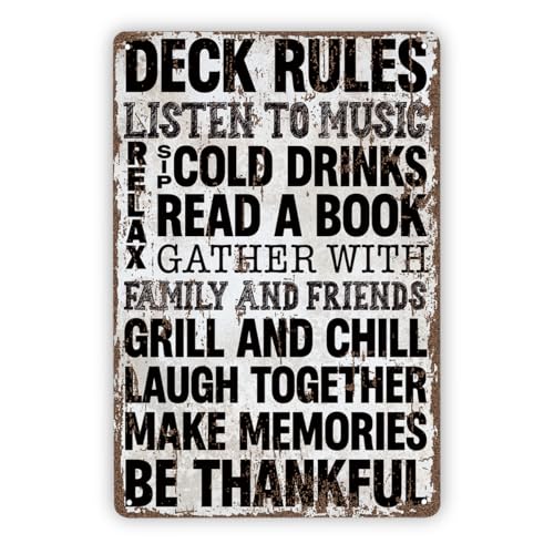 Inspirational Deck Rules Metal Sign