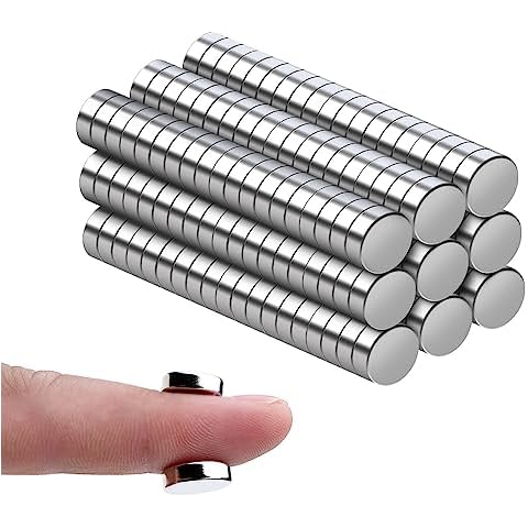 RHINOCATS Refrigerator Magnets, Strong Magnets, Small Round Rare Earth Magnets for Fridge, Crafts,Whiteboard, DIY Magnets 0.39x0.1 inch-Pack of 100 Cover