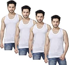 Poomex® Men's Cotton Vest (Pack of 4)