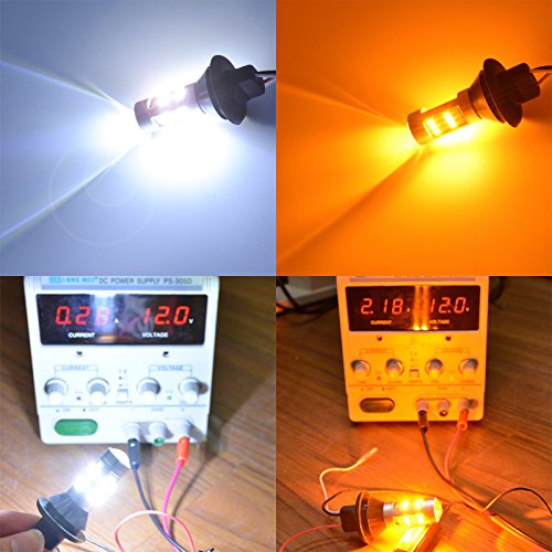 Tuincyn Bau15S Led Bulb Amber White Dual Color Switchback Led Bulb Canbus Error Free Bau15S Py21W Turn Signal Light Bulb Daytime Running Light With 50W 6Ohm Load Resistors (Pack Of 2) #TOP1