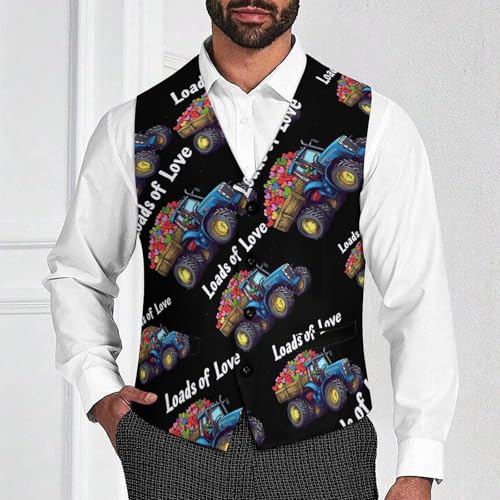 Tractor Loads of Love Rainbow LGBT Men's Suit Vests Dress Vest V-Neck Waistcoat Slim Business Formal with Pocket2
