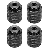 MECCANIXITY 4pcs Knurled Thumb Nut, M3 12mm OD 16mm Height 6061 Anodized Aluminium Alloy Hand Screw Nut, Metal Chassis Screw for Machinery, DIY Assembly, Electronics, Bright Black