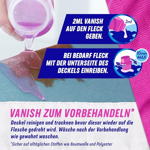 Vanish Oxi Action Gel Pink – 1 x 750 ml – Fleckenentferner und Wäsche-Booster Gel ohne Chlor – Für bunte Wäsche