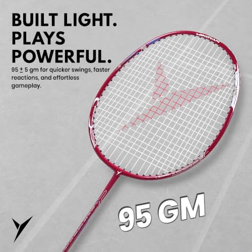 Buy Jaspo Ultra Ace-9901 Fusion Badminton Racquet | Graphite Shaft | 95gm Lightweight Racket | 28lbs String Tension | Even Balance for Power Smashes & Control | Stable Frame (Pack of 1) Online at Low Prices in India - Amazon.in - Image 3