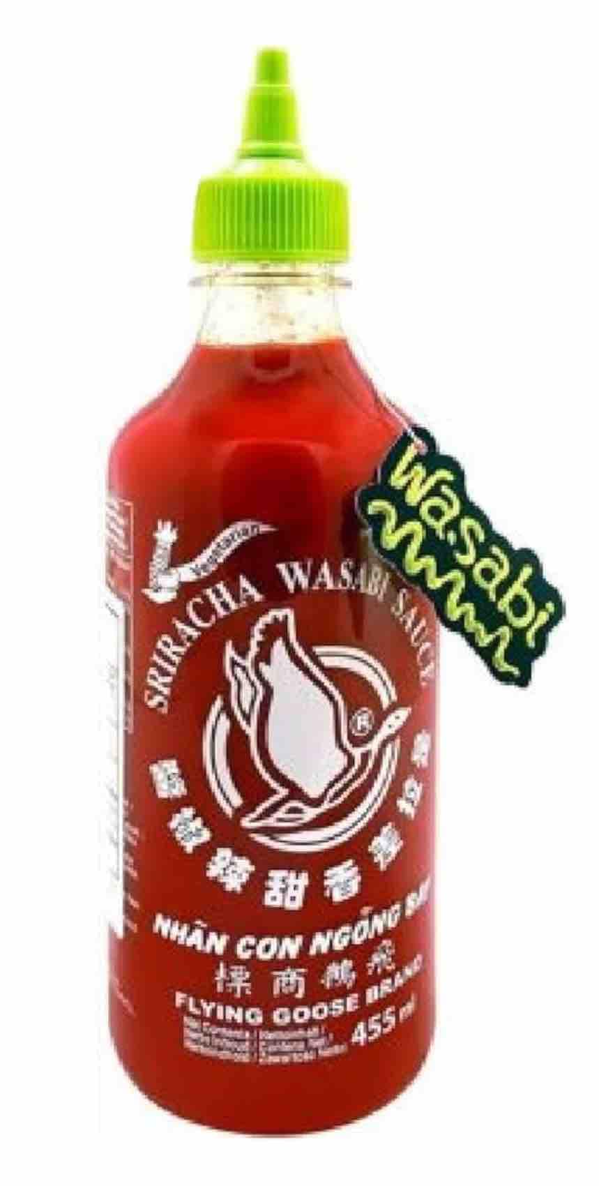 Sauce Super Piquante Sriracha Blackout et Sriracha Wasabi (végétarienne) 455ml/Bouteille - Offres de 1, 2, 3, 4 et 12 Bouteilles (4 bouteilles, Wasabi)
