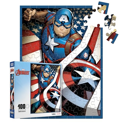 Buffalo Games - Marvel - Captain America: The First Avenger - 100 Piece Jigsaw Puzzle for Families -Challenging Puzzle Perfect for Game Nights -...