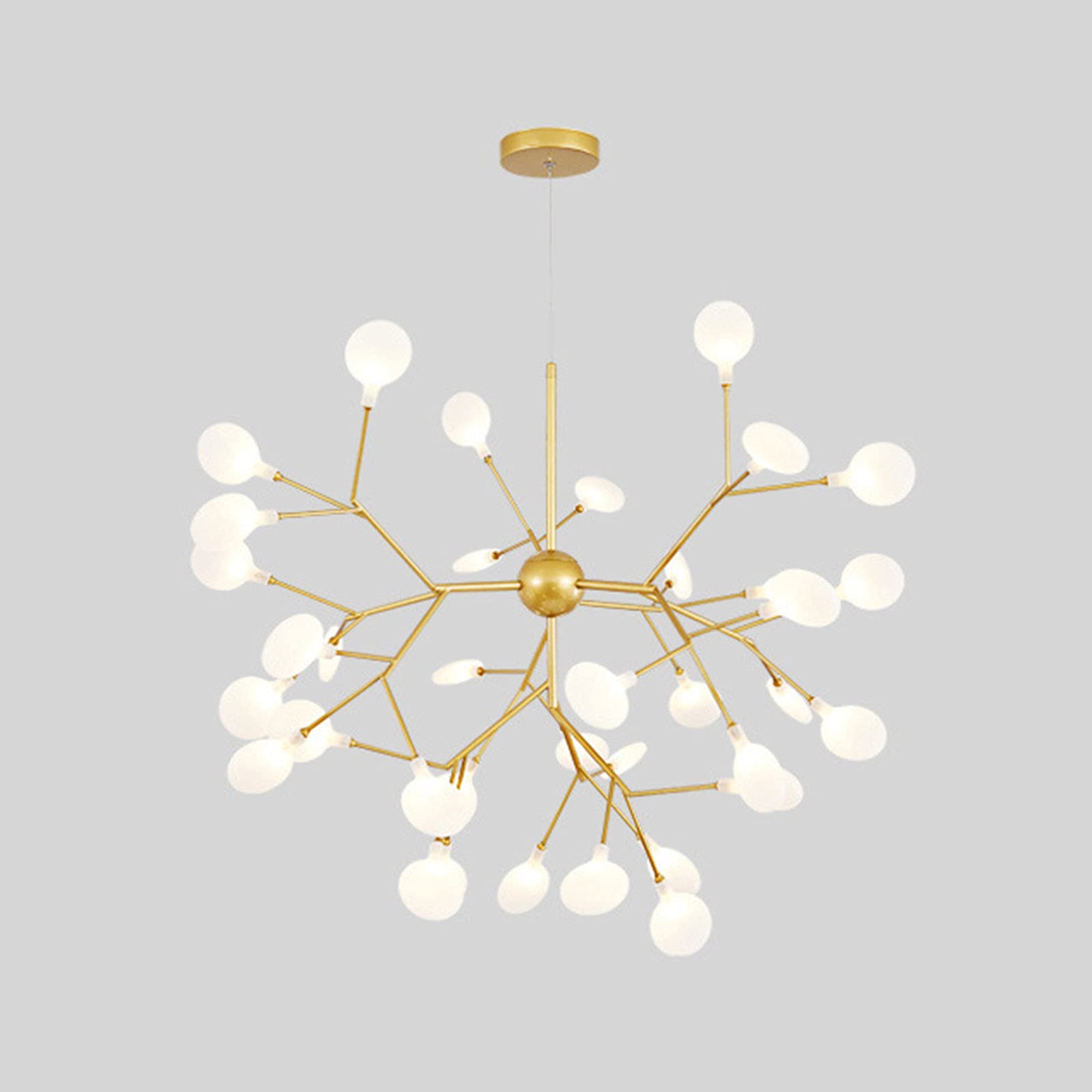 Lustre de luxe moderne doré réglable pour sublimer facilement un grand salon sombre