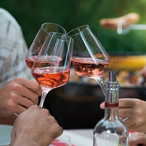 Chouggo Wine Glasses Set of 6, Hand Blown Crystal Red Wine or White Wine Glass - 15Oz, Hand Crafted by Artisans - Gifts for Women, Men, Wedding, Anniversary, Christmas, Birthday - Image 6