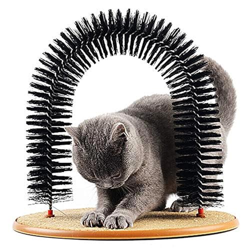 Image of Cat Scratcher,Cat Brushes for Indoor Cats,Self Groomer Scratching Board Scratch Pad,Cat Face Head Self Grooming Brush Post for Deshedding w /Cute Kitten Toy