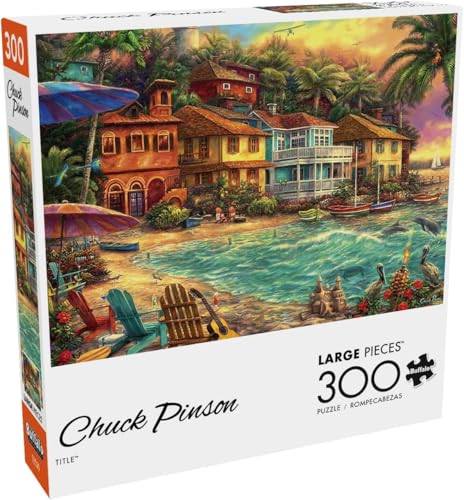 Buffalo Games - Chuck Pinson - Chuck Pinson - Island Time - Large Piece Jigsaw Puzzle for Adults -Challenging Puzzle Perfect for Game Nights - Finished Size is 21.25 x 15.00