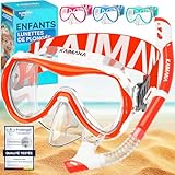 POUR TOUTES LES AVENTURES AQUATIQUES : Que ce soit pour les cours de natation ou les vacances à la mer, ce masque snorkeling enfant offre une vision claire et un grand confort. Une excellente alternative aux lunettes plongée enfant classiques.