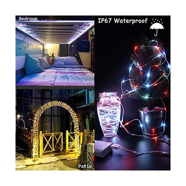 DreiWasser USB Lichtschlauch, 10M 100 LEDs RGB Lichterschlauch Lichterkette Fein Schlauch 8 Modi mit Fernbedienung… – Bild 7