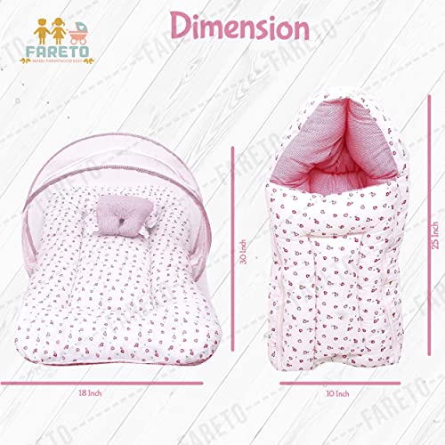 Fareto-Baby-Gift-Pack-Set-Mattress-with-Net-Sleeping-Bag0-6-Months-Pink