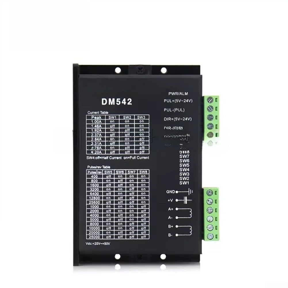 DM542 Pilote de moteur pas à pas, pour moteurs hybrides de 57 mm-86 mm, numérique pour contrôle DSP avec 128 micropas, courant max 4,2 A