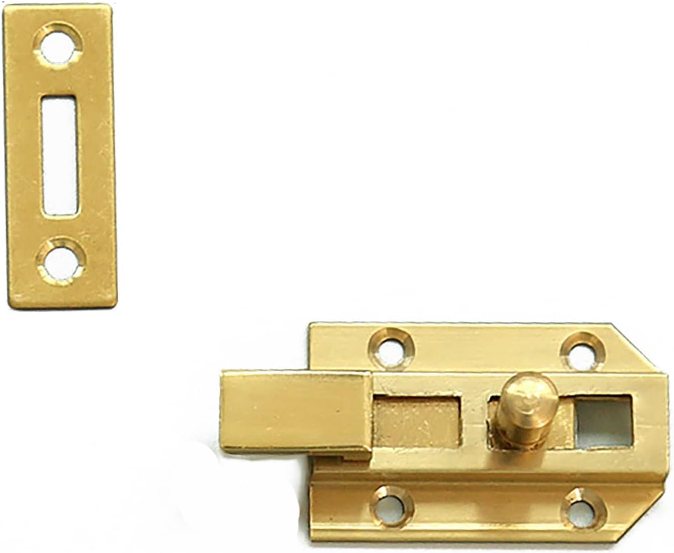 Door Latch， Brass Sliding Door Bolt Latch, Multicolor, Multiple Sizes(Copper Bright,4cm)