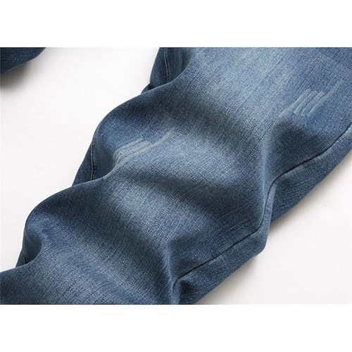 Maiyifu-GJ Men's Thermal Fleece Lined Jeans Winter Slim Fit Thicken Stretch Warm Denim Pants3