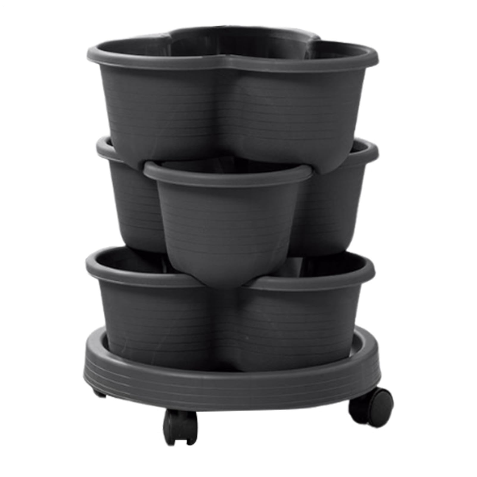 Vasi Impilabili Vaso Impilabile a 3 Livelli | Torre per piante in vaso da giardino per fragole per Giardinaggio e Coltivazione in Casa Interno Esterno Balcone Patio