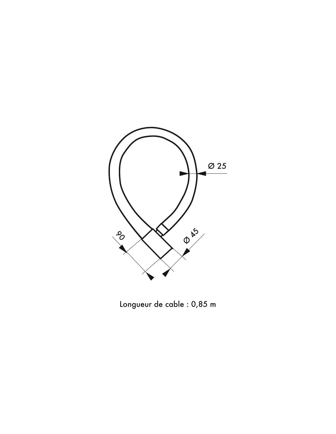 THIRARD - Antivol moto cable blindé Ø 25 longeur 0,85 m