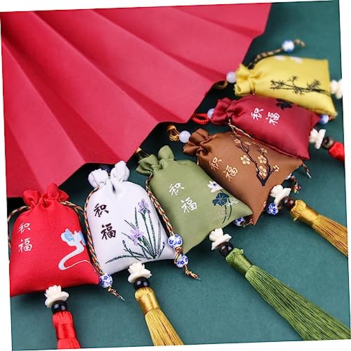 Cabilock 6pcs sachet colgante bordado ligero para ambiente miniatura 5