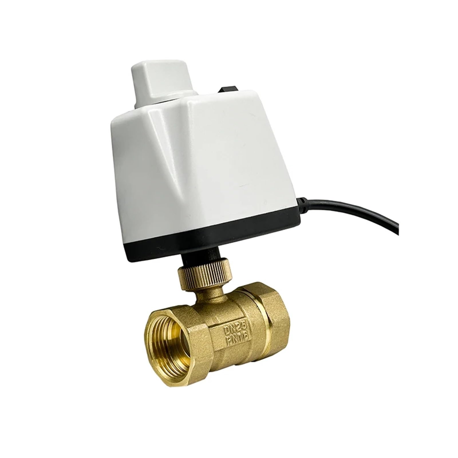 Valvola a Sfera a 2 Vie Valvola a Sfera motorizzata normalmente Chiusa/Aperta in Ottone da 1", 220 V, 12 V, 24 V, a 2 Fili, con Interruttore Manuale(Closed_110VAC)