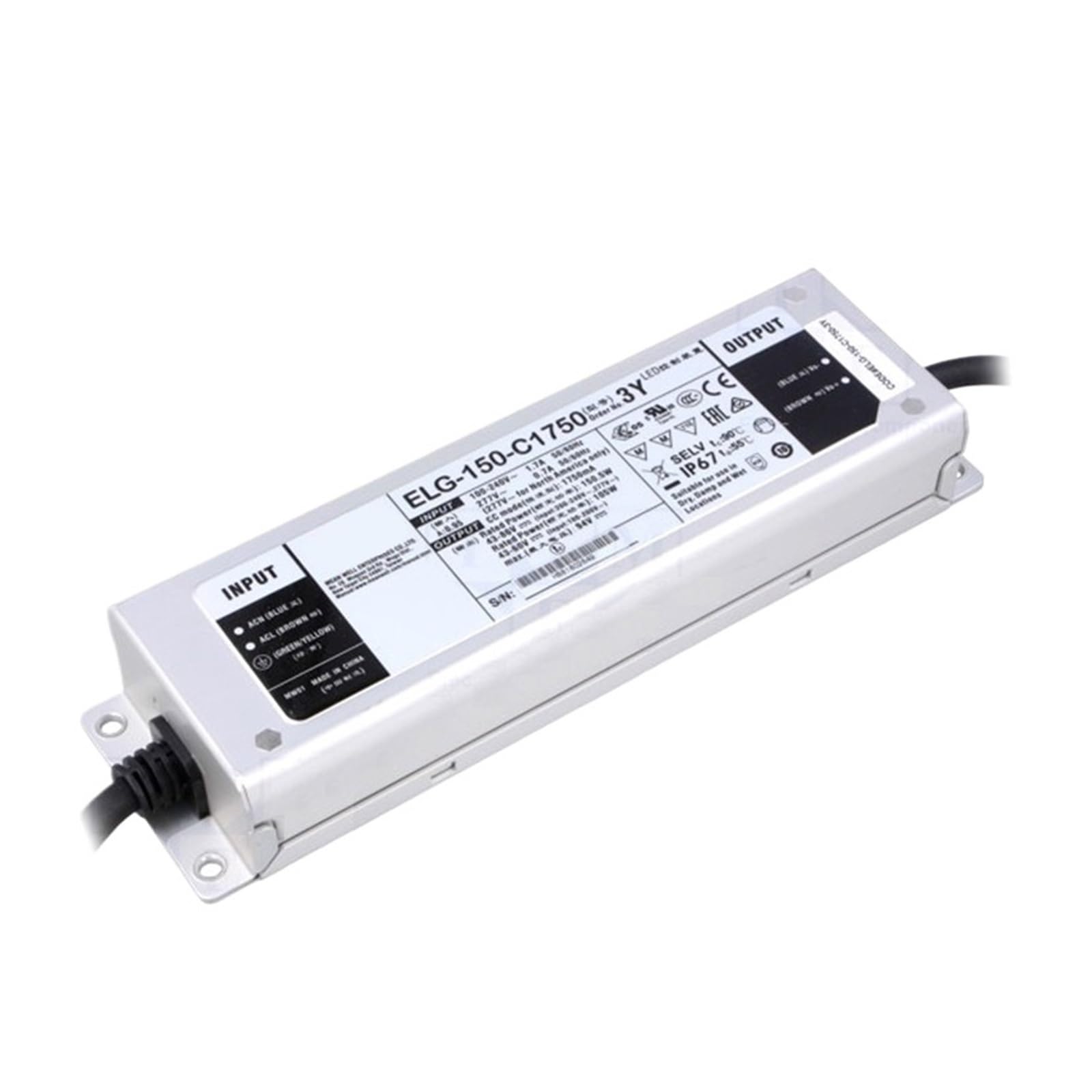 BALYDLUL 105~150W Constant Current Mode LED Driver ELG-150-C500A-3Y ELG-150-C700A-3Y ELG-150-C1050A-3Y ELG-150-C1400A-3Y(ELG-150-C700A-3Y)