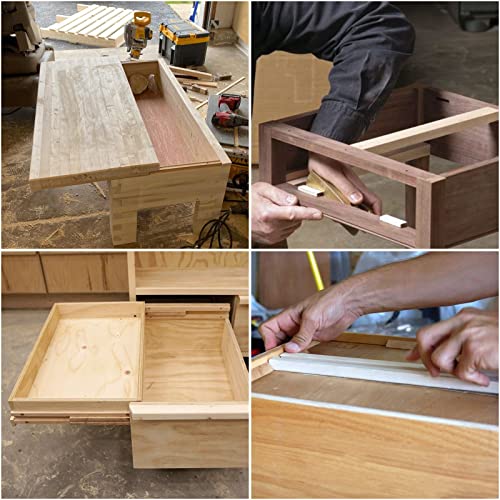 6 Pcs 15.7 Inch Wooden Drawer Slides Bottom Mount, Classic Traditional Wood Center Guide Track with Slide Glides, Replacement Inforcement Part for Drawer - Image 7