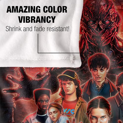 Plaid Stranger Things Saison 5 douceur soie couverture super douce pour lit et canape 152x127 cm
