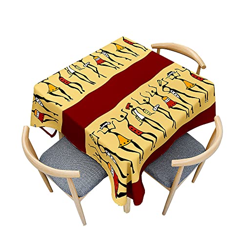Odot Nappe Carrée Anti Tache, Motif d'art Tribal 3D Imperméable Anti Taches Lavable Rectangulaire Nappe pour Fête Decoration Ménage Jardin Picnic...