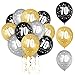 Produktbild Luftballoon 70 Geburtstag, 70 Geburtstag Deko Mann Frau, Zahlenballon 70, Gold Schwarz Silber Ballon 70, 30 Stück Happy Birthday Girlande Ballon Schwarz Gold Deko