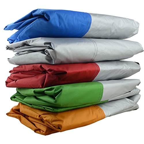 AHL Housse Protection pour Moto, Couverture Imperméable, bache Argente de Protection, Résistant aux déjections d'oiseaux, à l'eau, à la Poussière/Neige/Pluie, au Vent, UV (Argent,L) - Image 8