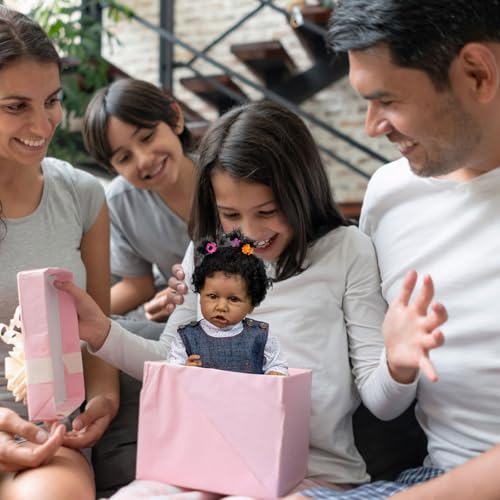 WHEAT AUTUMN Realistische afrikanische Babypuppe mit Ganzkörper-Silikon und lebensechtem Zubehör, 55,9 cm, bewegliche Reborn-Puppe für Neugeborene ab 3 Jahren, inklusive magnetischem Schnuller – Bild 7