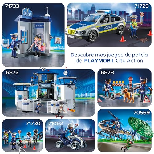 Miniatura 5 de PLAYMOBIL | City Action | Vehículo SWAT | con Agente de policía, Motocicleta de Delincuente y Banda de Clavos | Juguete Infantil a Partir de 4 años | 72066